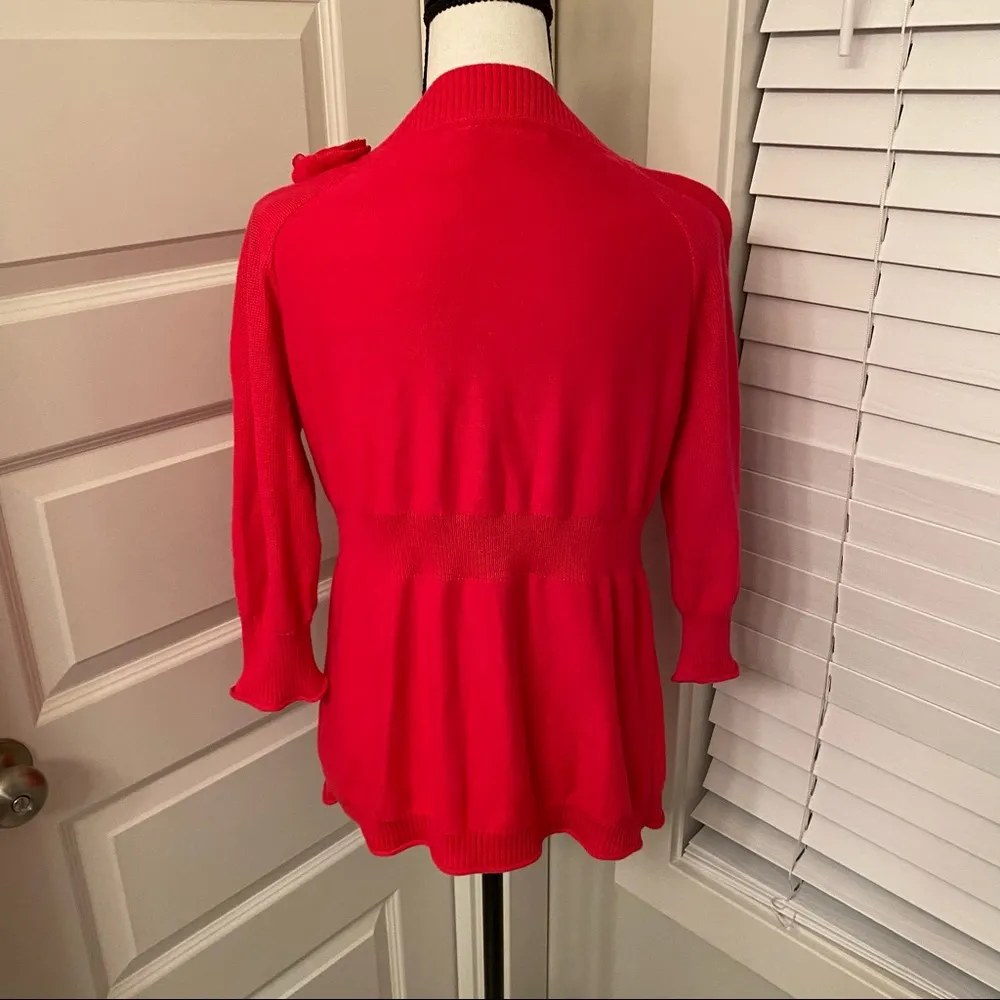 DKNY Jeans|| Pink cardigan cotton sweater with 3/4 sleeve - Image 4