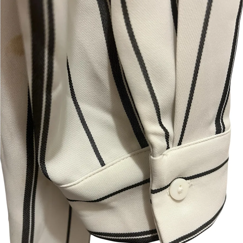 Hayden Black and White Striped Top Tunic Dress with black tie large NWOT - Image 8