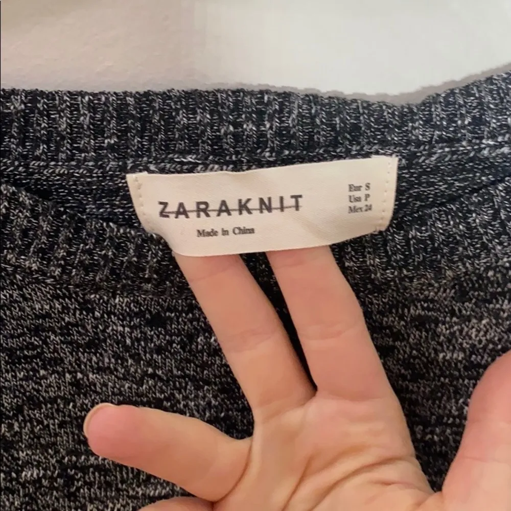 Zara grey marled knit high low sweater dress size S - Image 8