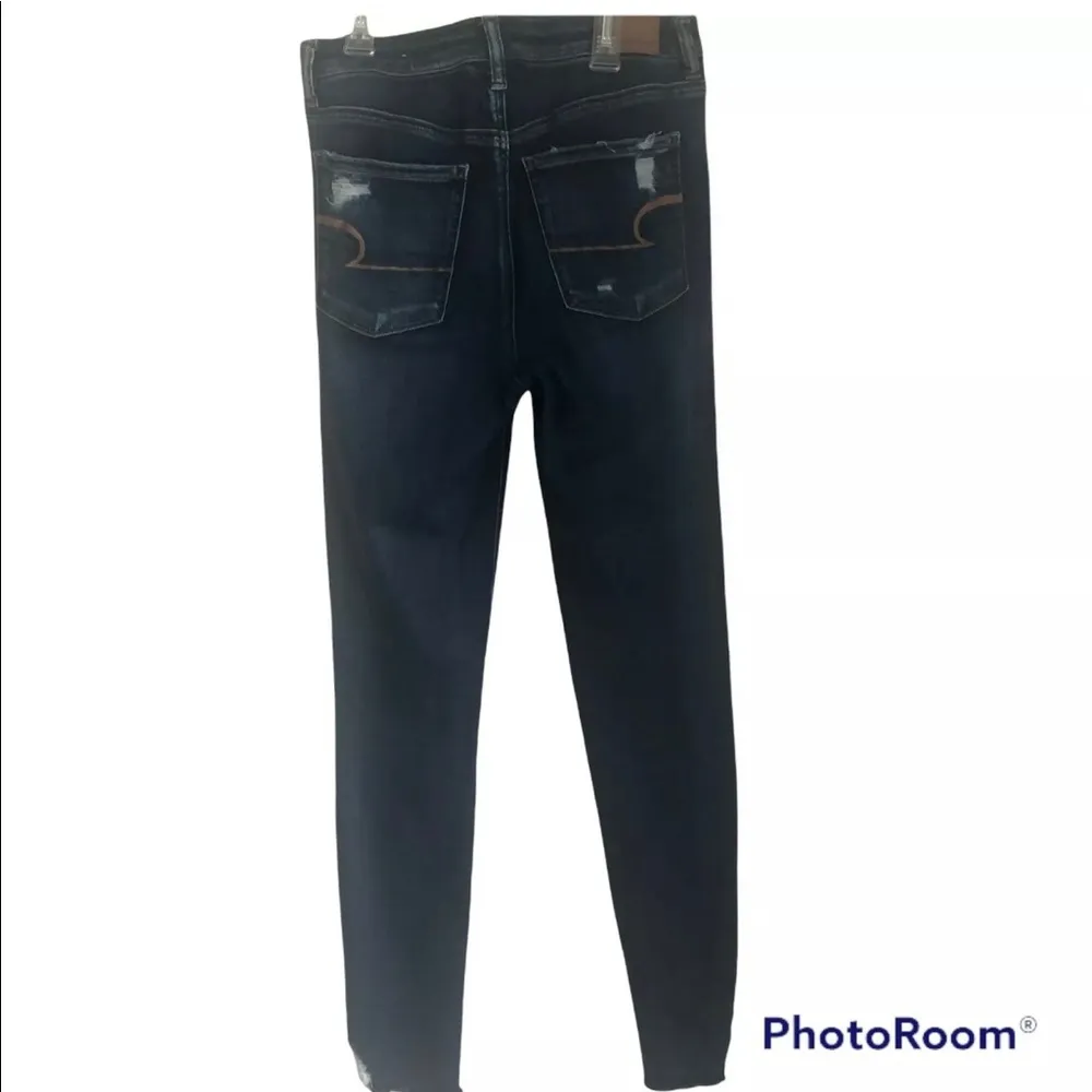 American Eagle LONG Super Hi-Rise Jegging Distressed Jeans H2 - Image 2