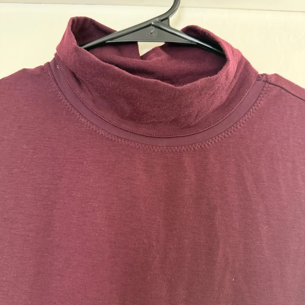 Athleta Industry Tank Top Sleeveless Turtleneck Burgundy Merino Blend Purple - Image 4