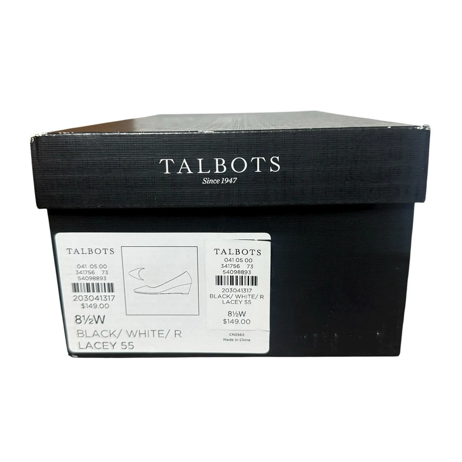 NEW Talbots Lacey Black Red White Plaid Wedge Heel Shoes Womens Size 8.5 Wide - Image 2