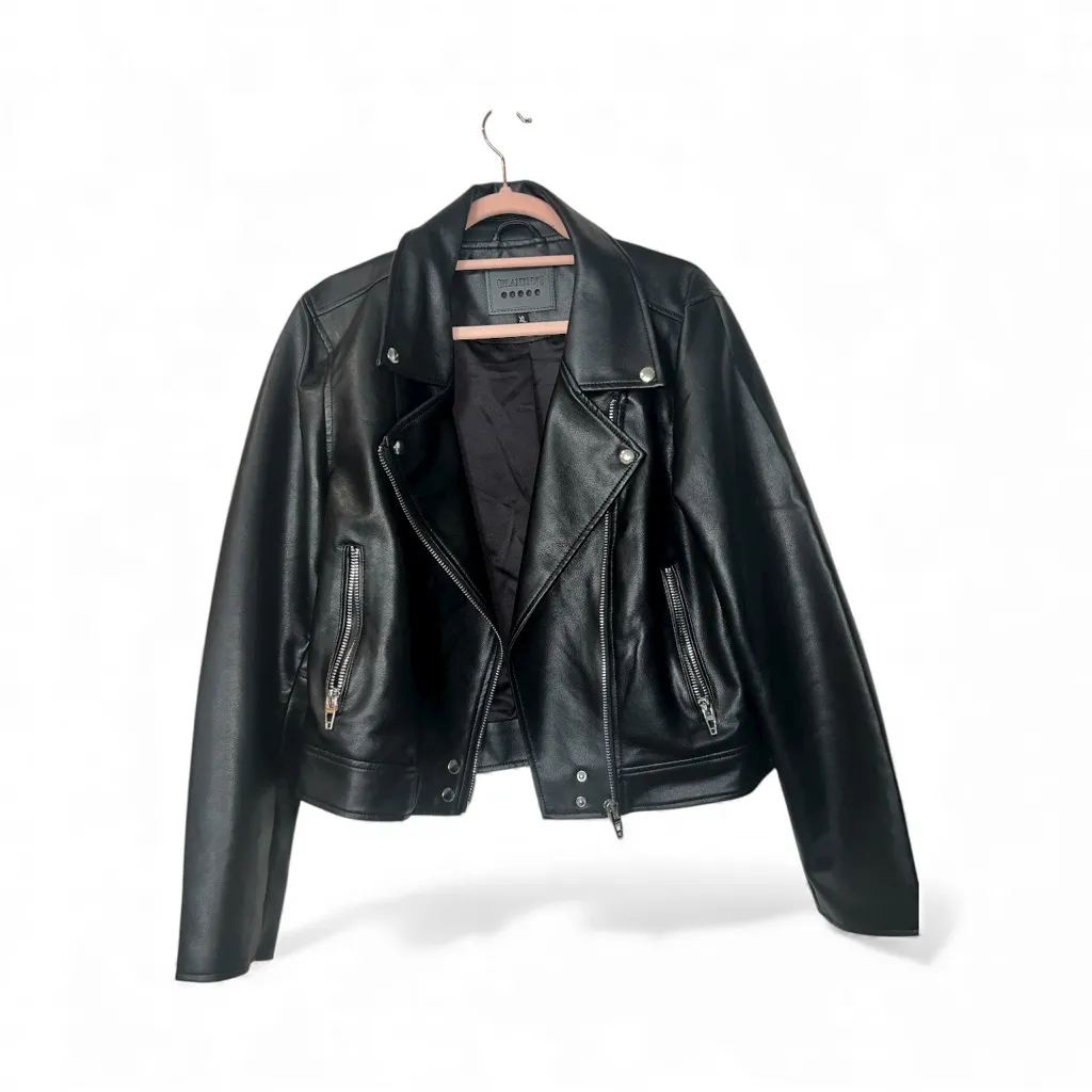 Blank NYC Good Vibes Faux Leather Moto Jacket Size XL NWOT - Image 2