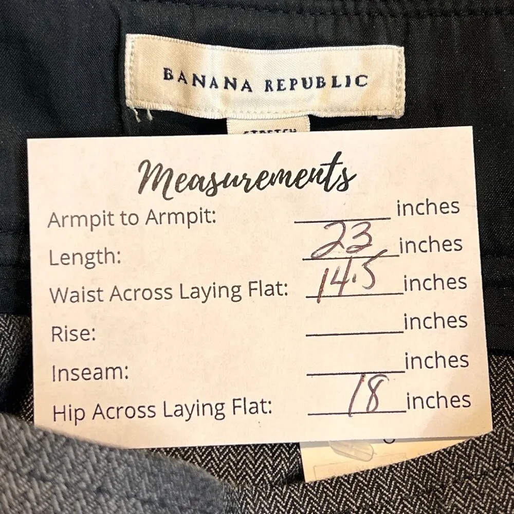 Banana Republic Pencil Skirt Gray Black Size 6 Straight Stretch Knee Length - Image 2