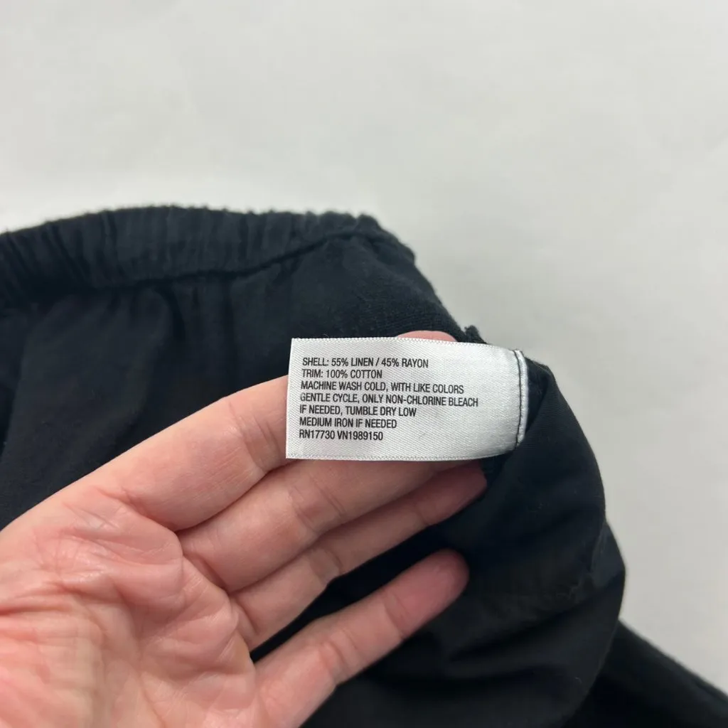 A New Day Black Linen Blend Wide Leg Lounge Pant XL - Image 6