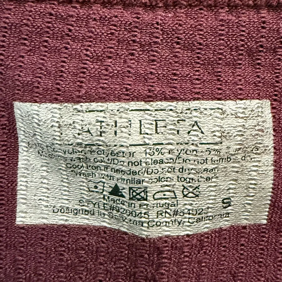 Athleta Ribbed Maroon Sleevelss Stretch Tank Top Workout Women Small - Image 3