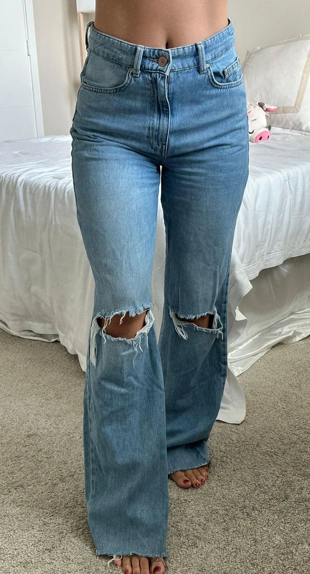 High Waisted Flared Jeans Size 6 - Image 3