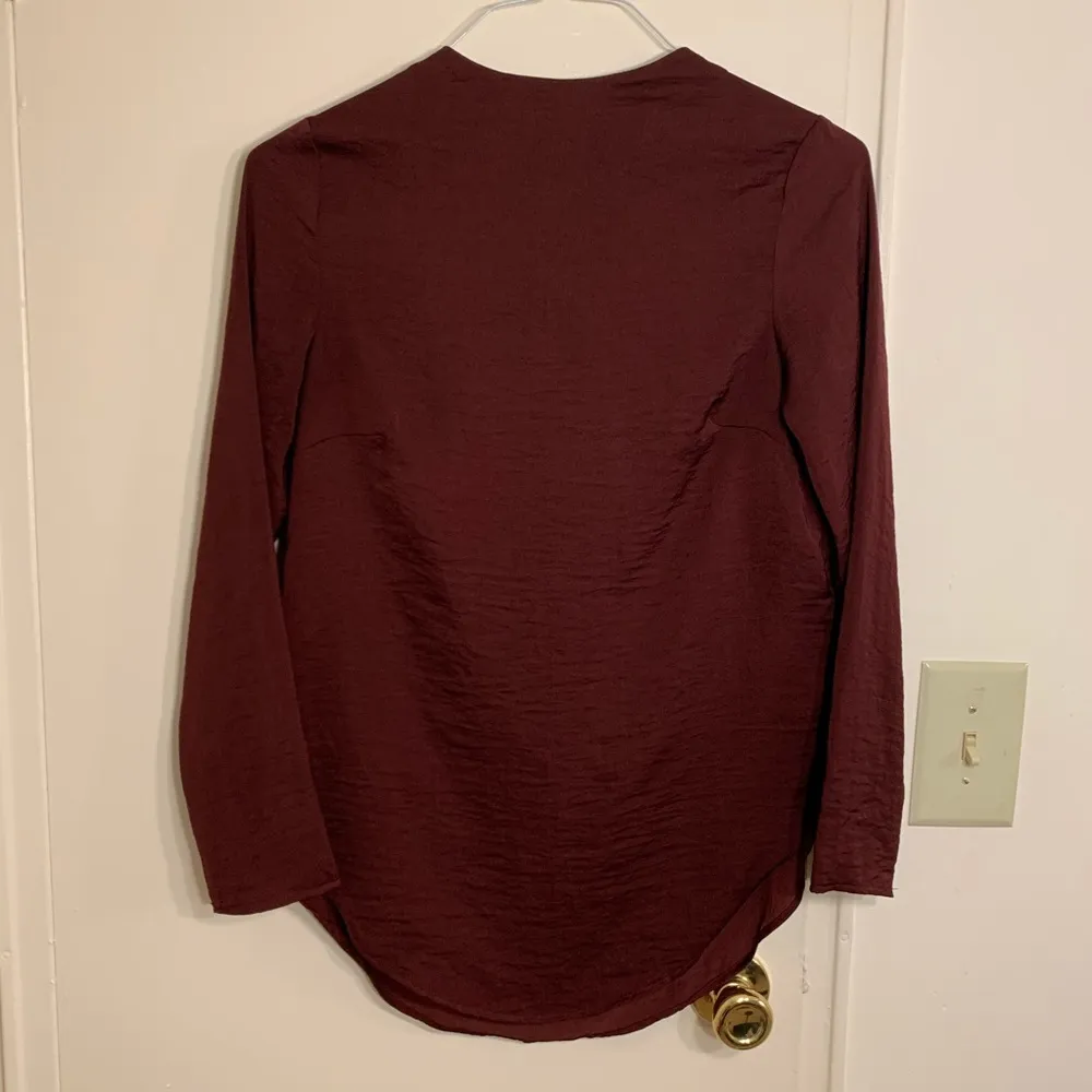 H&M Burgundy long sleeve blouse - Image 3