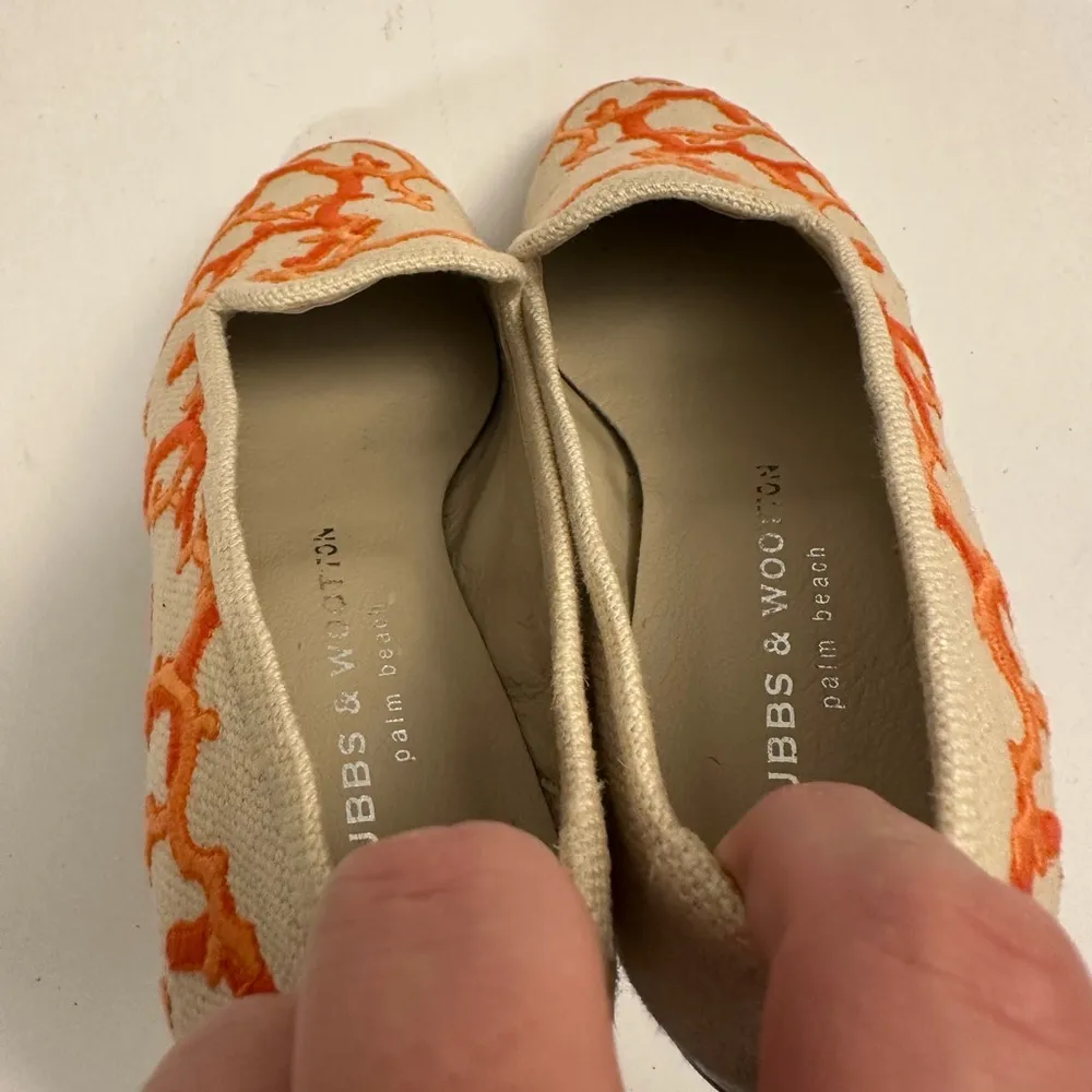 Stubbs & Wotton “Tree Branch" Tweed Slippers Loafers in Tan/Orange 6.0 Orange - Image 8