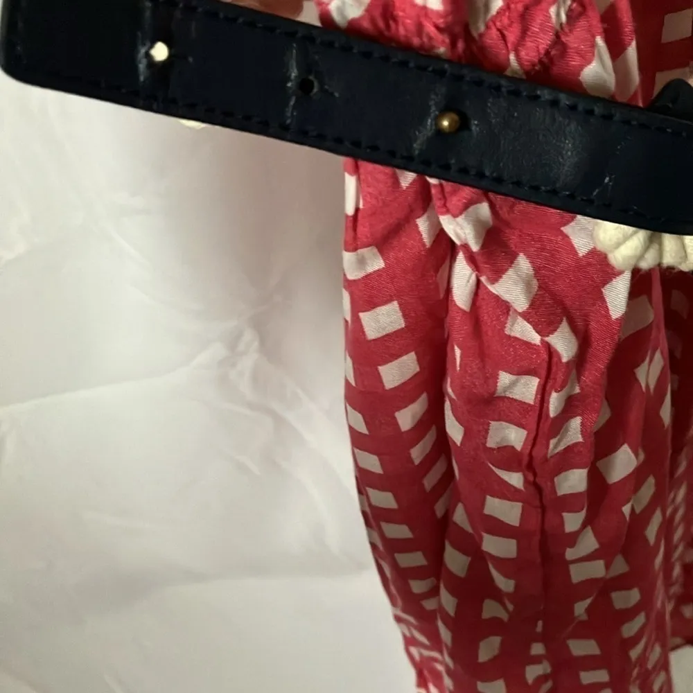 Cremieux: Pink/Whote Checkered, Midi, sleeveless dress-rope belt- satin inside-L - Image 6