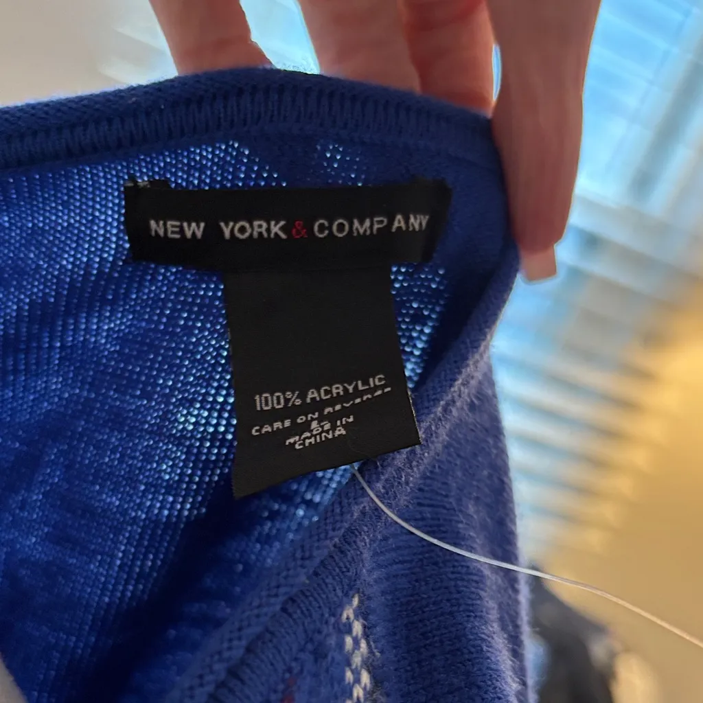 New Without Tags – New York & Company Royal Blue Plaid V - Image 3