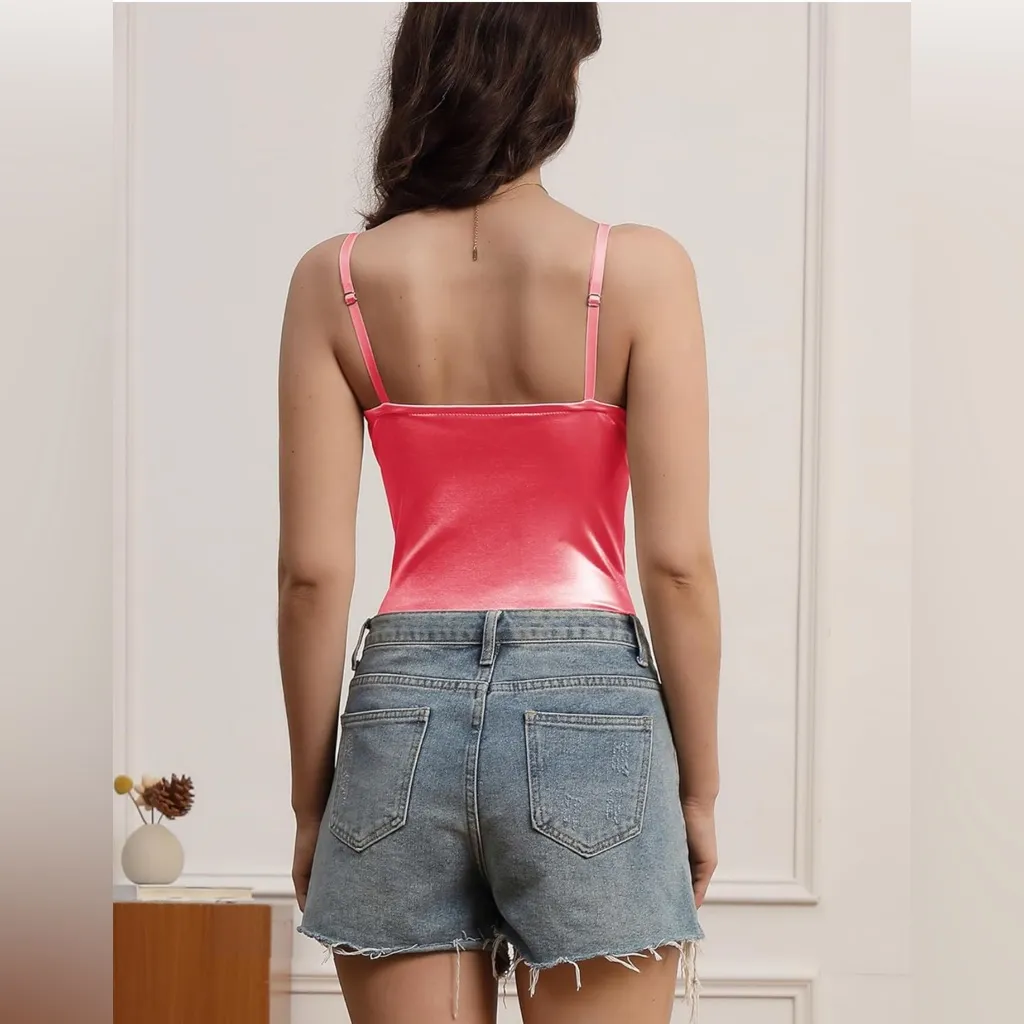 Sleek Pink Satin Women's Top Size M - Image 4