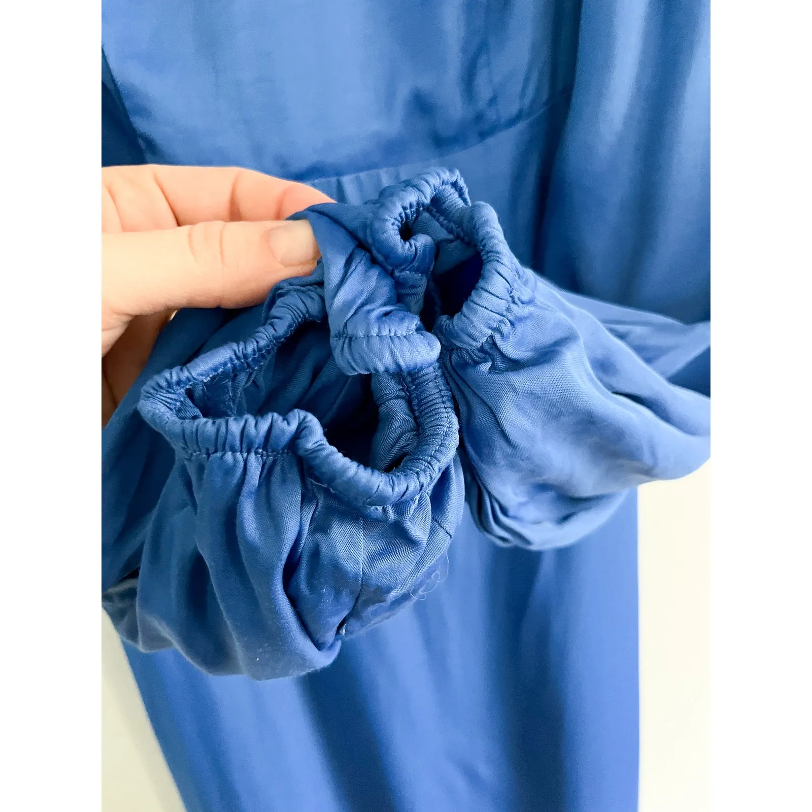 FARM Rio | Open-Back Midi Dress Royal Blue Long Sleeve | Sz XS - Image 5