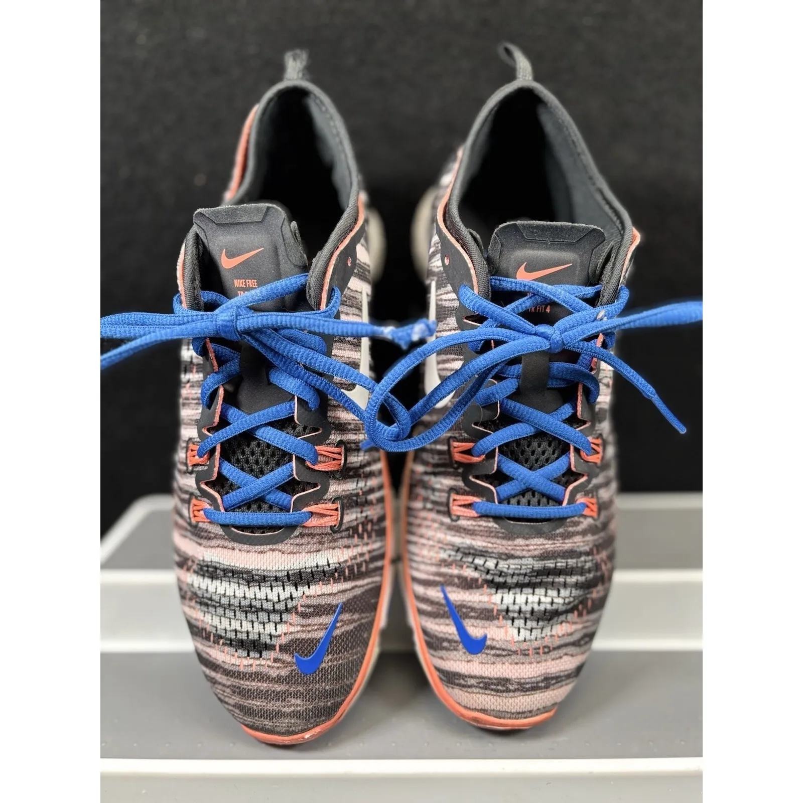 Nike Free Run 5.0 Black/Blue Fabric Lace Up Running‎ Shoe Women's - Image 3