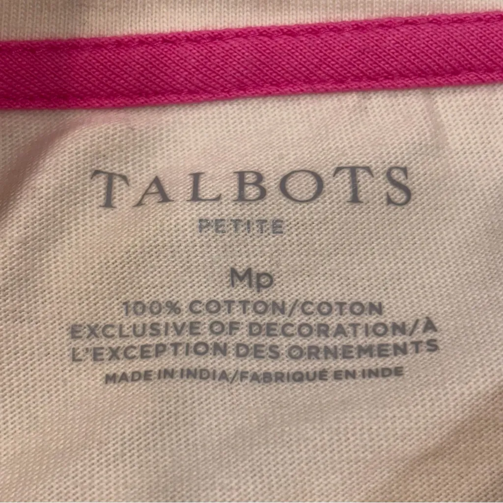 NEW Talbots Sequin Ribbon Stripe Mockneck Long Sleeve Top size Petite Medium - Image 6