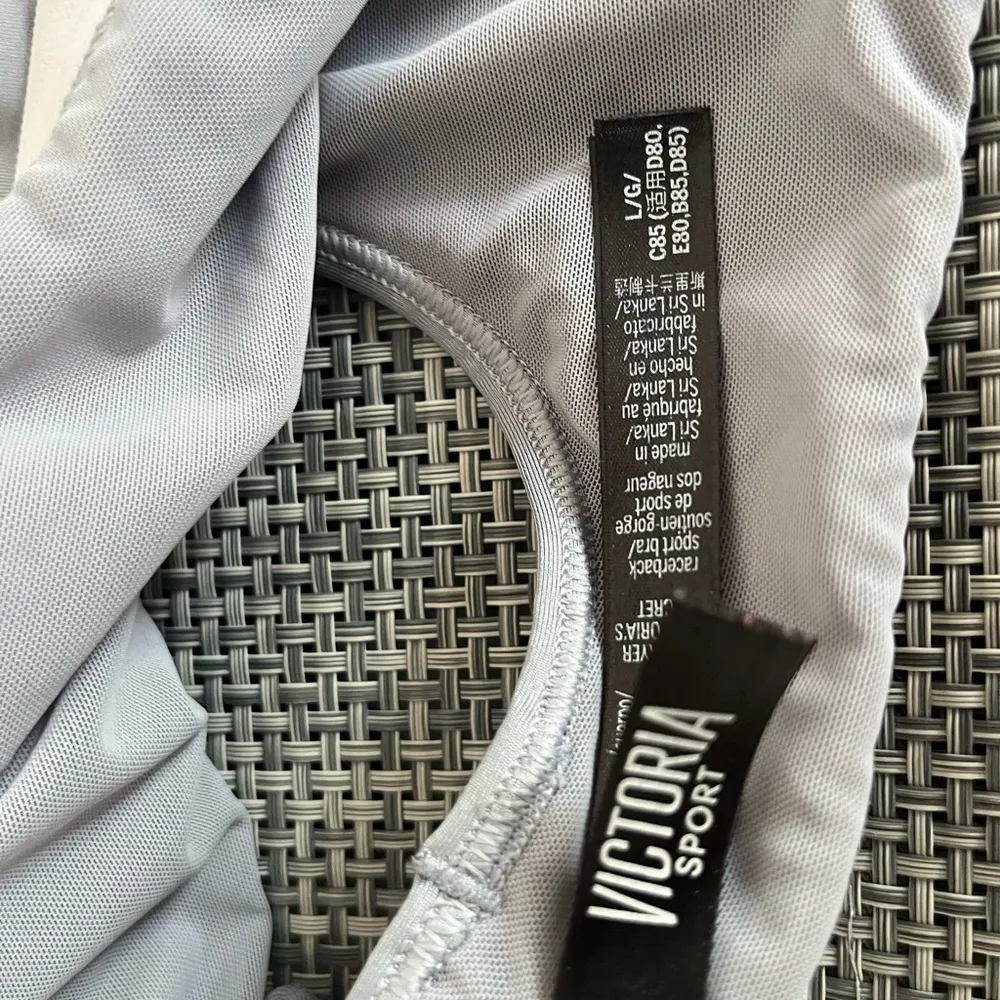 Victoria Secret Grey Sportsbra with Branded band and Criss Cross Side Trim - Image 5