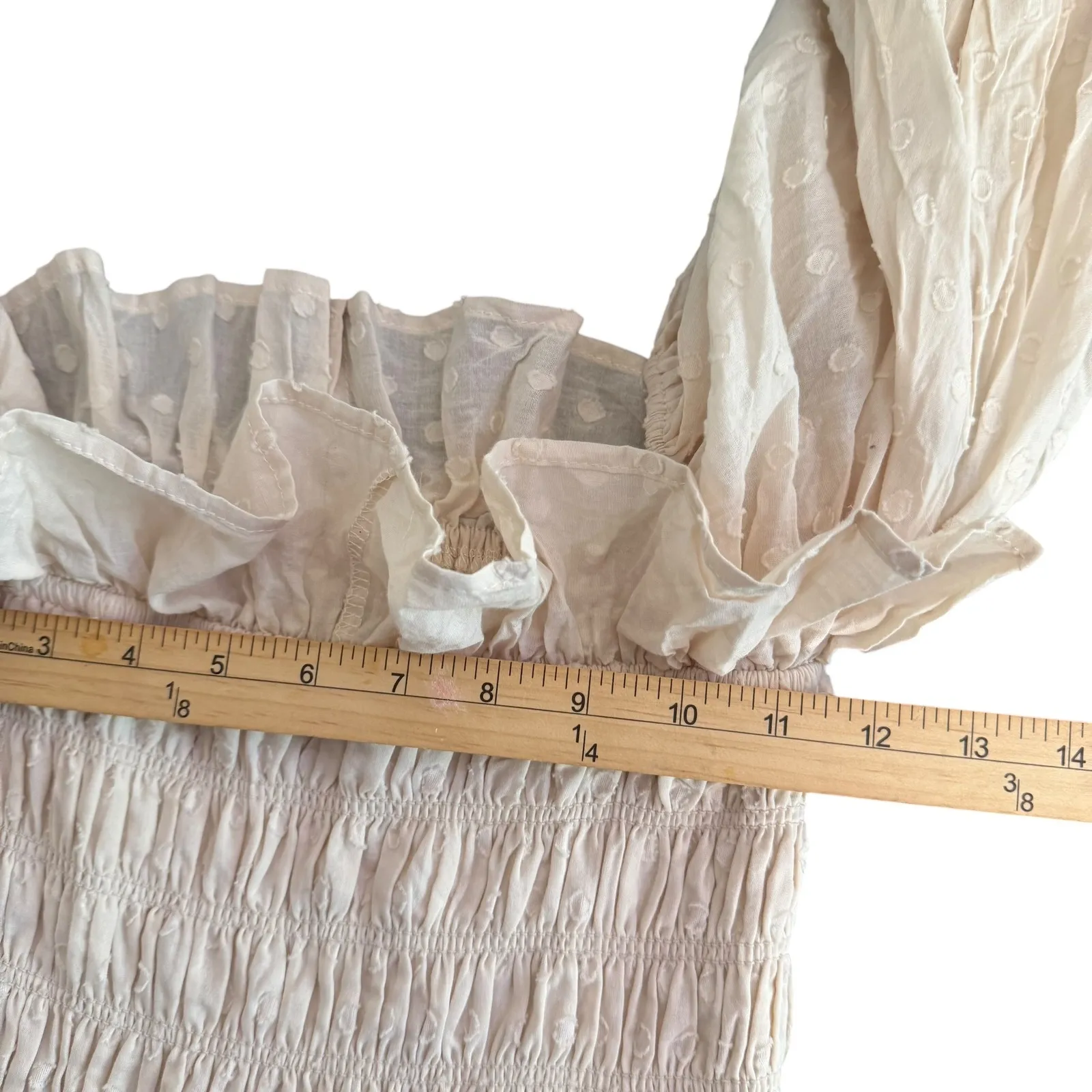 R. Vivimos Off The Shoulder Maxi Dress Smocked Milkmaid‎ Size S Cottagecore NEW - Image 9