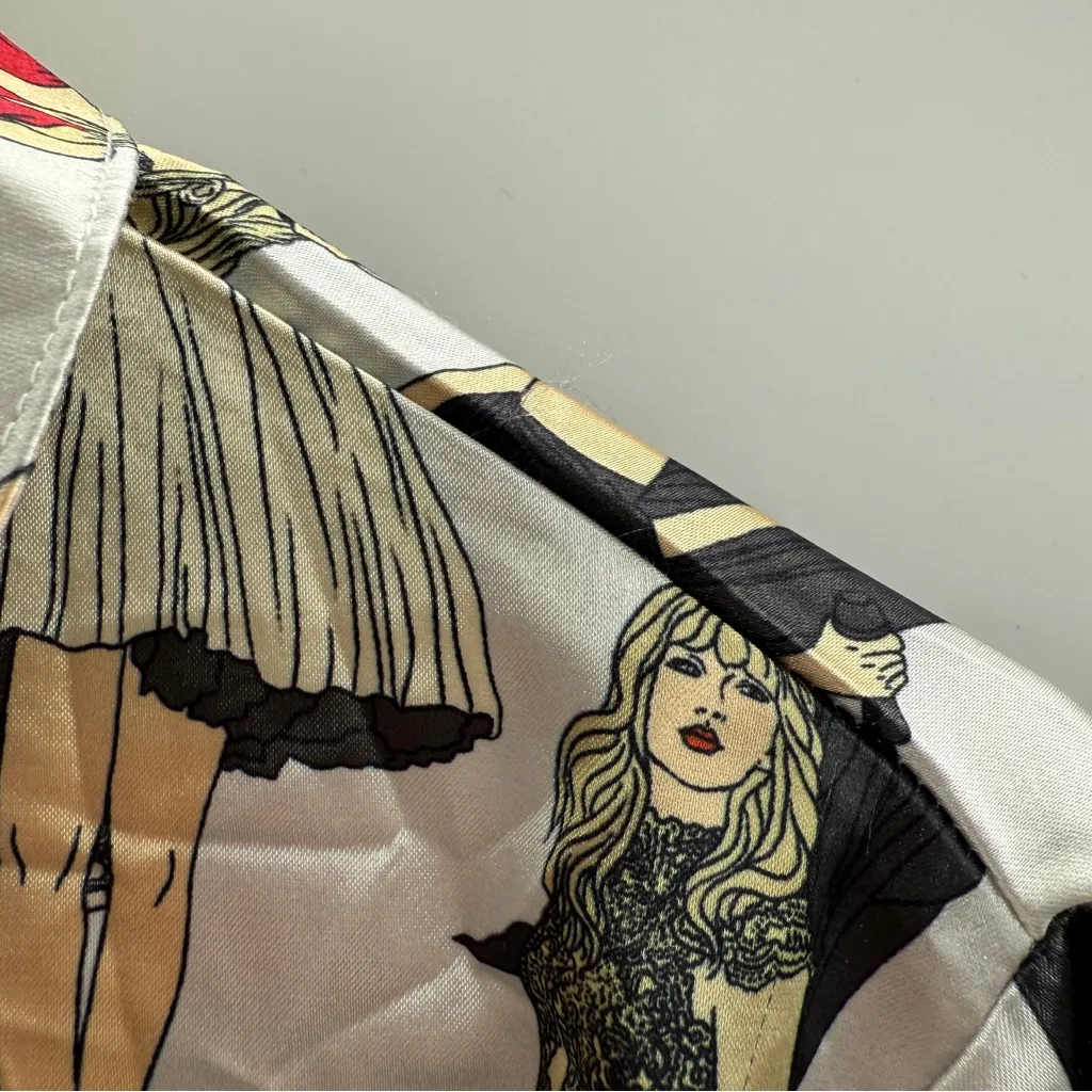 Taylor Swift RED (Taylor's Version) Eras Tour Graphic Satiny‎ Pajamas Set Sz XS - Image 15