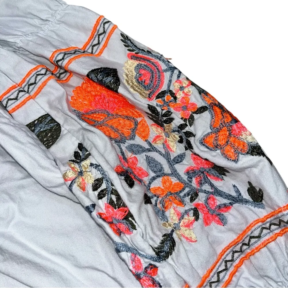 Free People Fleur De Jour Embroidered Off The Shoulder Mini Dress size XS - Image 7