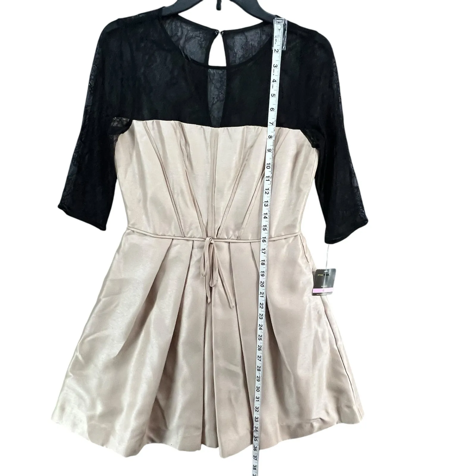 Taylor Dress Women 6 Black Champagne Lace Pleated A Line Formal Cocktail Holiday - Image 10