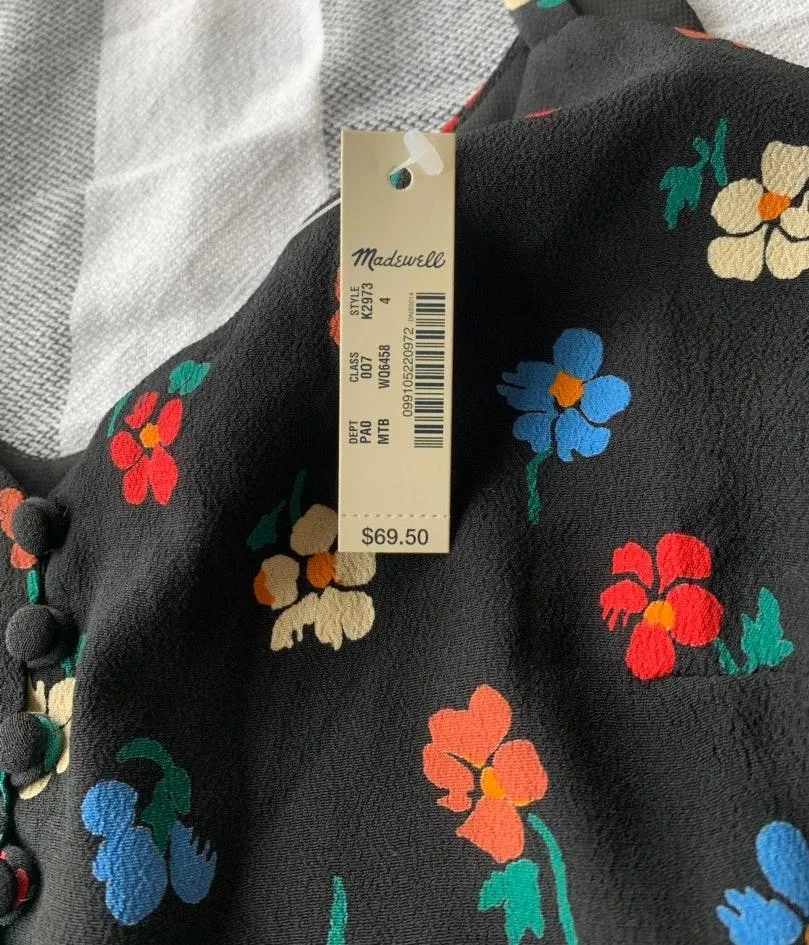 Madewell NWT  BUTTON-DOWN CAMI IN PRESSED FLOWERS - Image 7