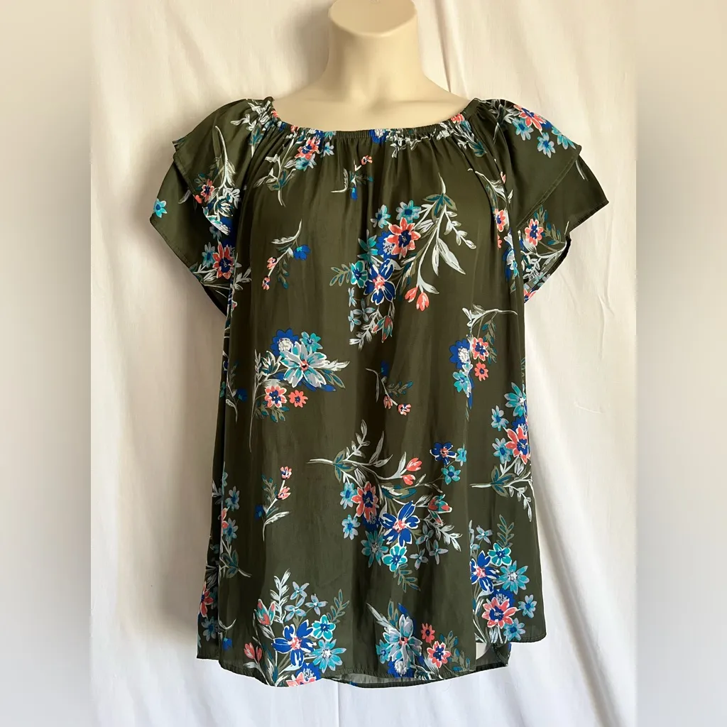 Terra & Sky Women’s Plus Double Layer Sleeve Peasant Top, Sea Turtle, Size 1X - Image 5