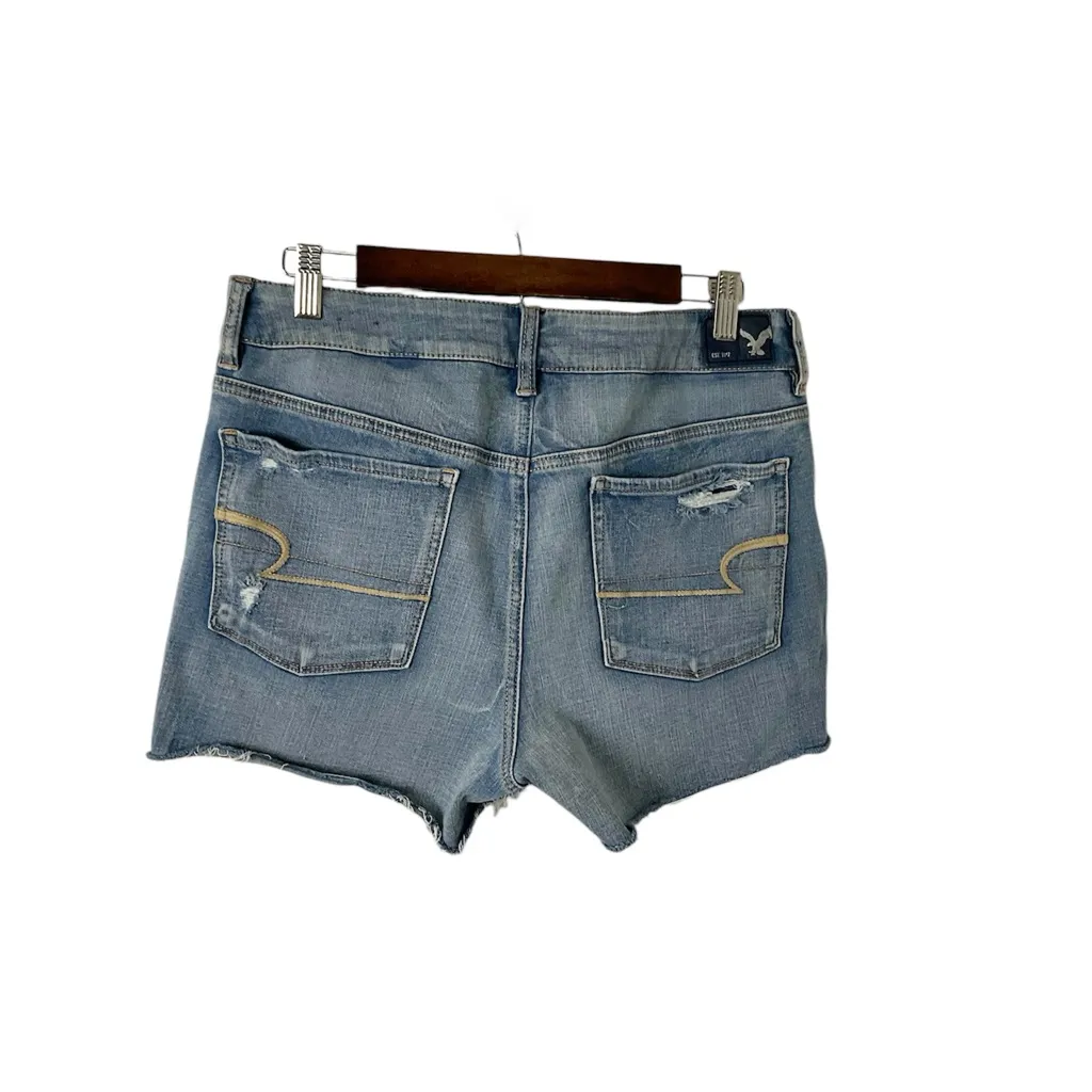 American Eagle Outfitters Hi-Rise Shortie Suoer Stretch Denim Shorts Size 12 - Image 3