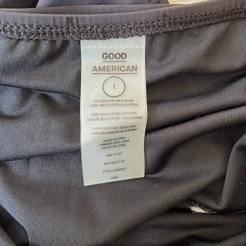 NEW GOOD AMERICAN WOMENS SHOWOFF BELTED BIKINI BOTTOM IN BLACK SIZE SMALL - Image 9