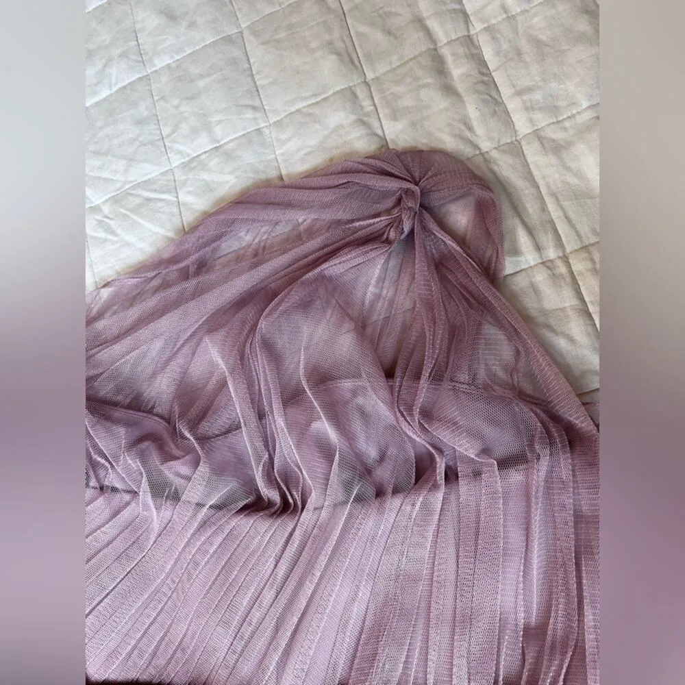 White by Vera Wang Asymmetric Dusty Purple "Quartz" Chiffon Tulle Flowy Gown - Image 5