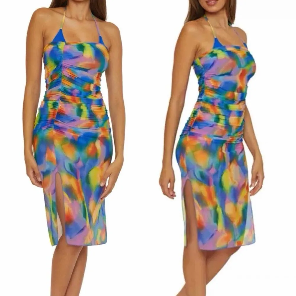 Becca Mesh Column Swimsuit Cover-Up Dress Skirt Size Small - Image 8