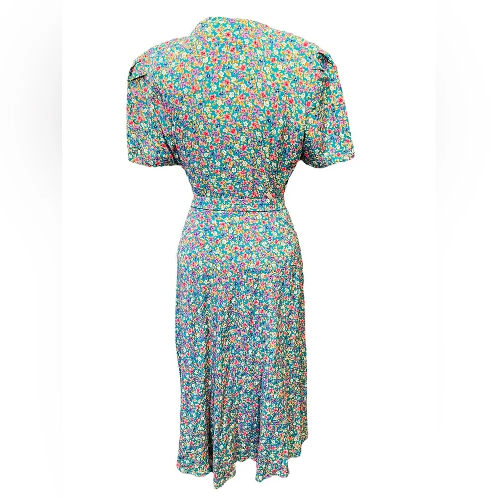 Maggy London Vintage Cottagecore Whimsical Boho Floral Two Piece Top Skirt Set - Image 5