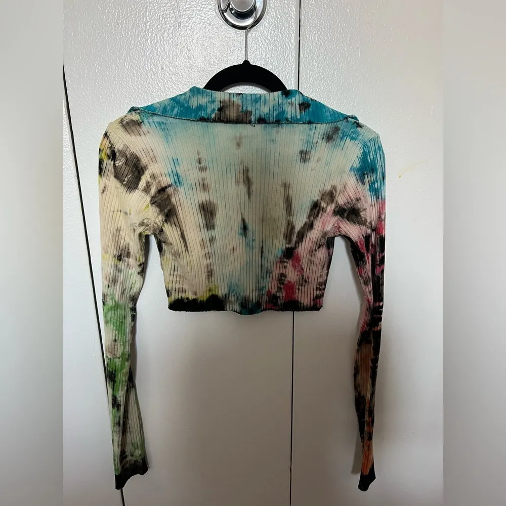 Cotton Citizen X Revolve Ibiza Cropped Polo Shirt Kaleidoscope Sky - Image 5