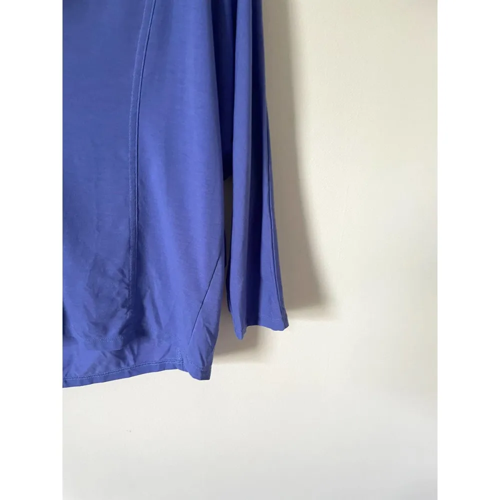 Athleta Oversized Quick Dry V-Neck Three Quarter Sleeve Workout Top Purple XXS - Image 4