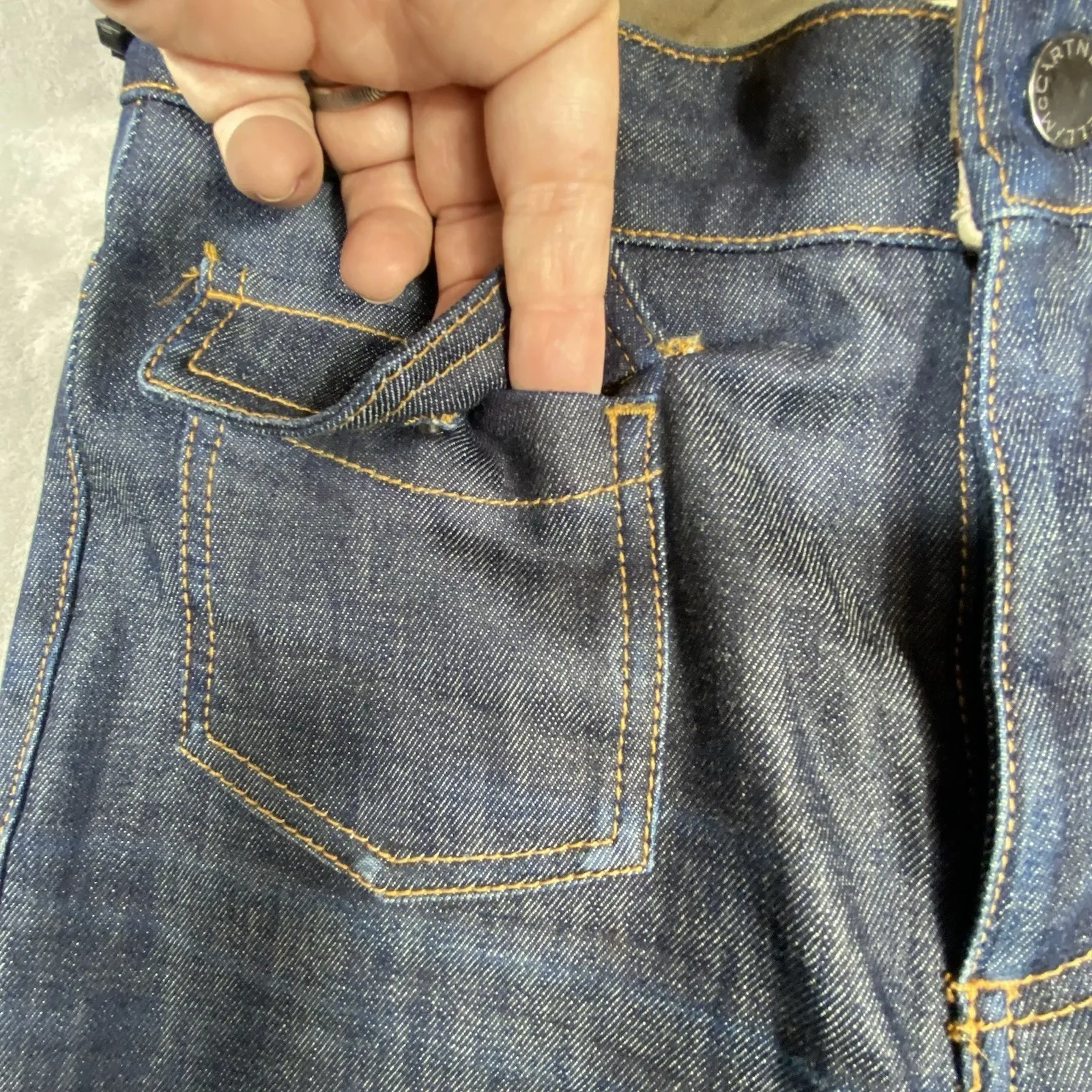 STELLA McCARTNEY Jeans 70's Flared 27 Boho Festival Designer Italy Blue Denim - Image 6