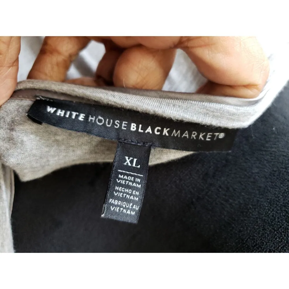 Women's White House Black Market Gray Long Sleeve Rayon Spandex Top XL - Image 10