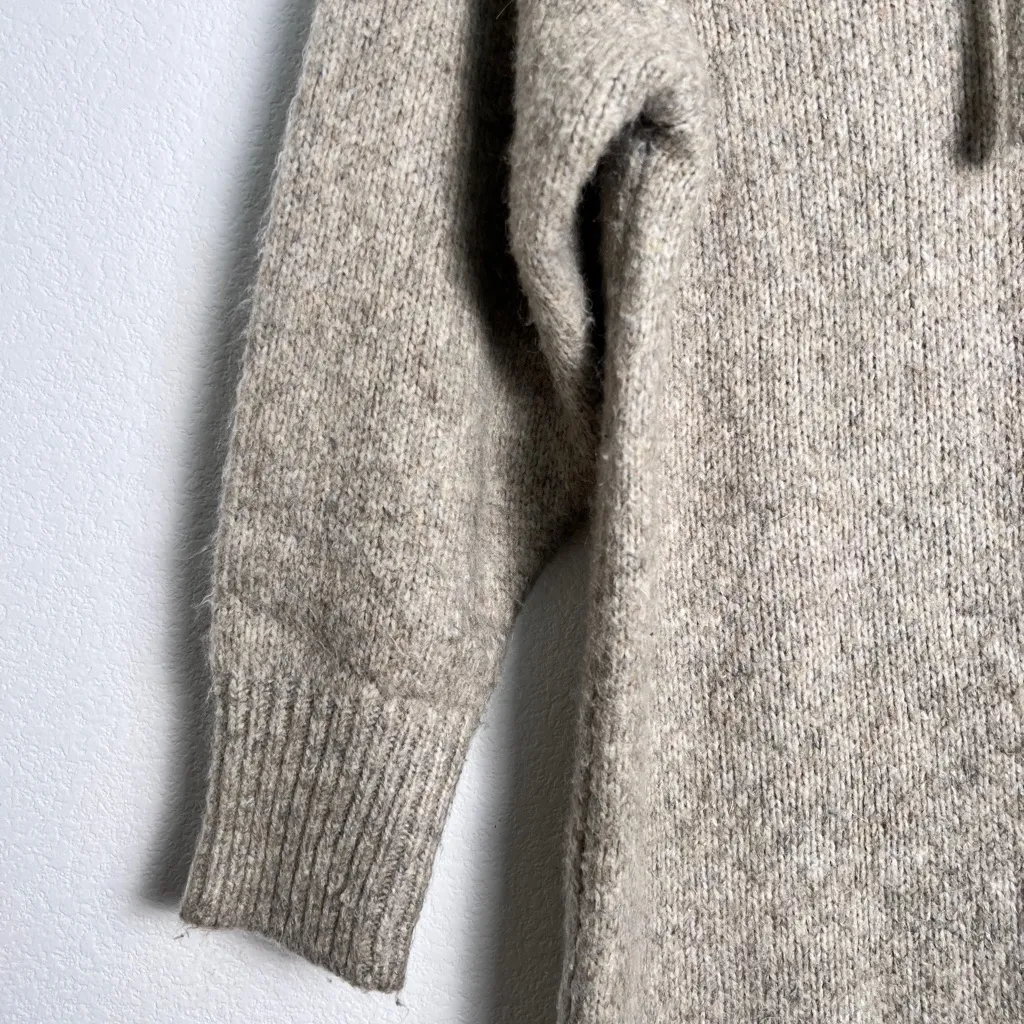 Zara Knit‎ Brown Cream Wool Blend Sweater Dress Medium - Image 5