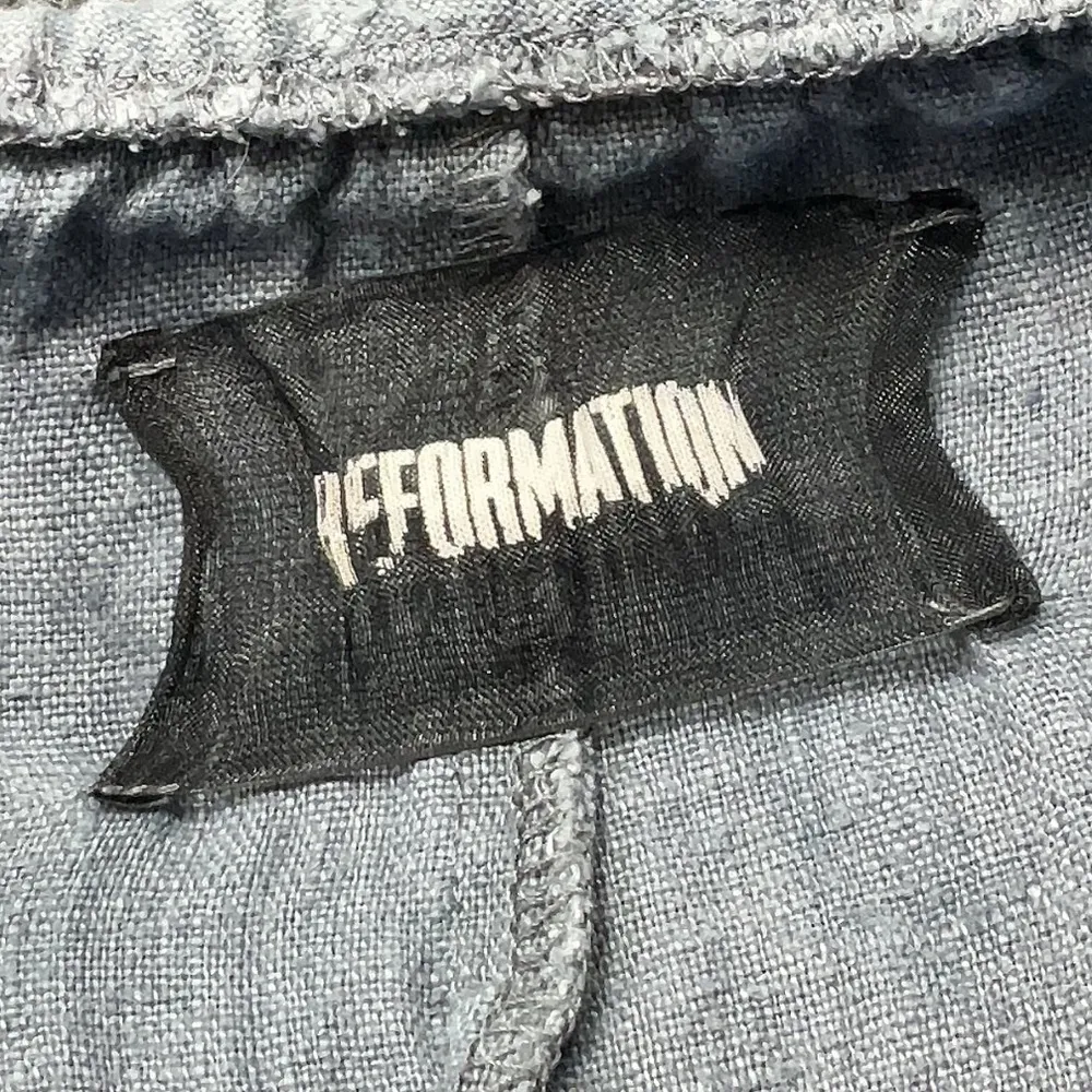 Reformation Smokey Denim Blue Gray Off The Shoulder Square Neck Dress Size XS - Image 4