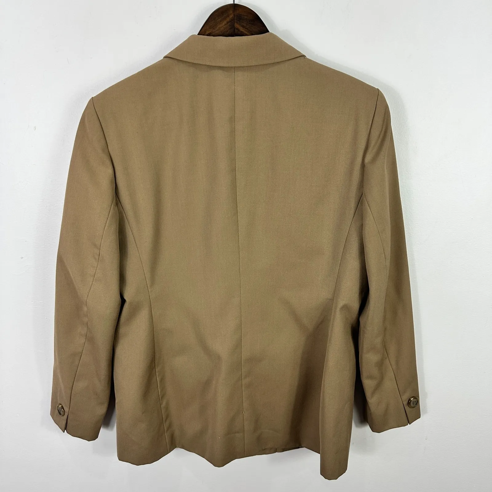 Jones New York Blazer 10P Tan Wool Blend Minimalist 90s Vintage Quiet Luxury - Image 4