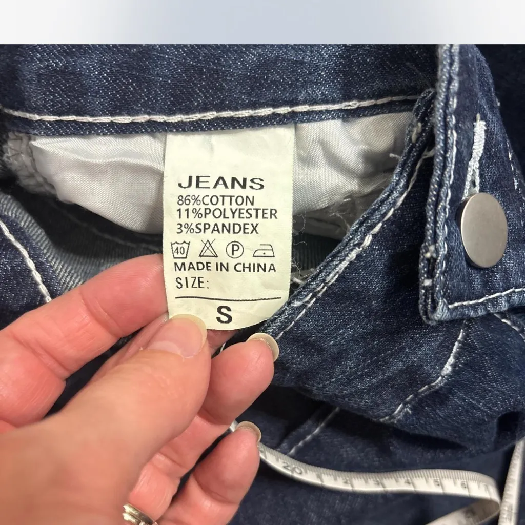 Stylish Indigo Flare Western Women's Jeans size Small Blue - Image 2