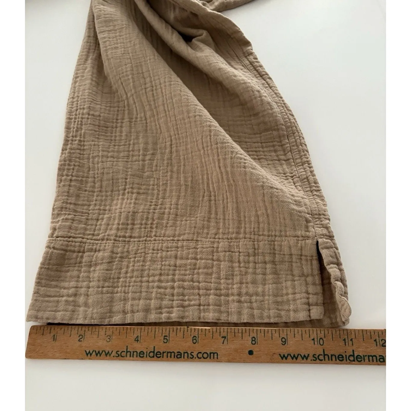 Coldwater Creek Wide Leg Gauze Cropped Pants Size Large Tan Lagenlook Beach Vaca - Image 15