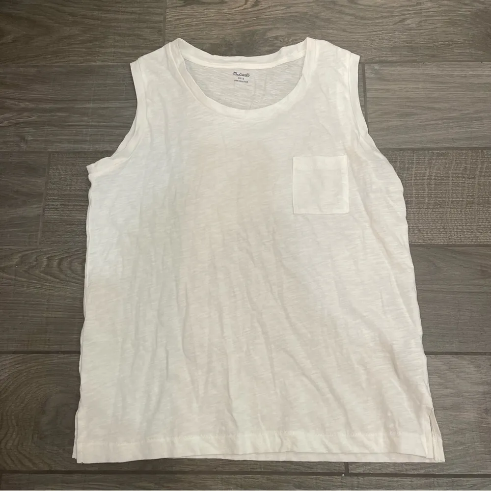 Madewell Whisper Cotton Crewneck Pocket Muscle Tank Top - Image 2