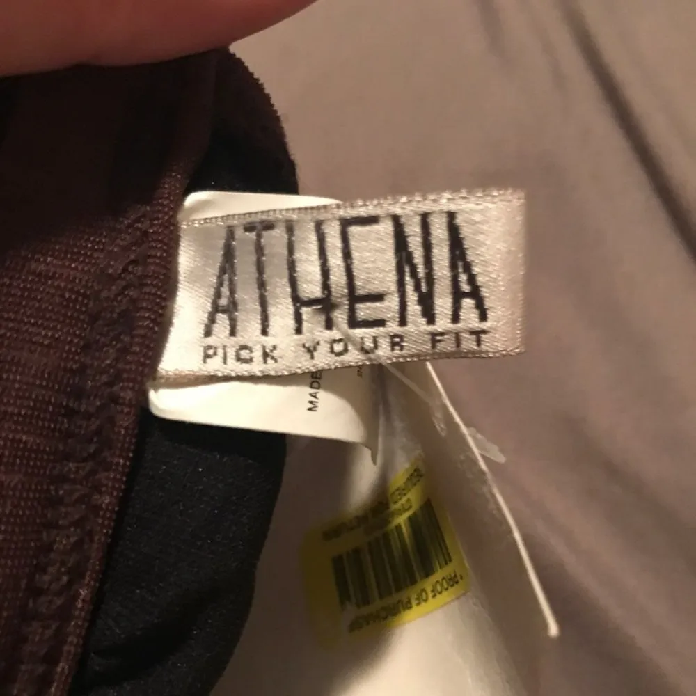 NWT Athena Brown Shiny Triangle Bikini Top Size 6 - Image 4