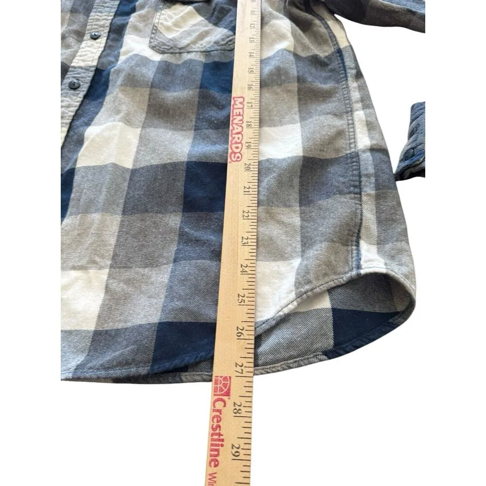 Arizona Jean Co Button Shirt Women’s XL Blue White Gray Plaid Long Sleeve Shirt - Image 7