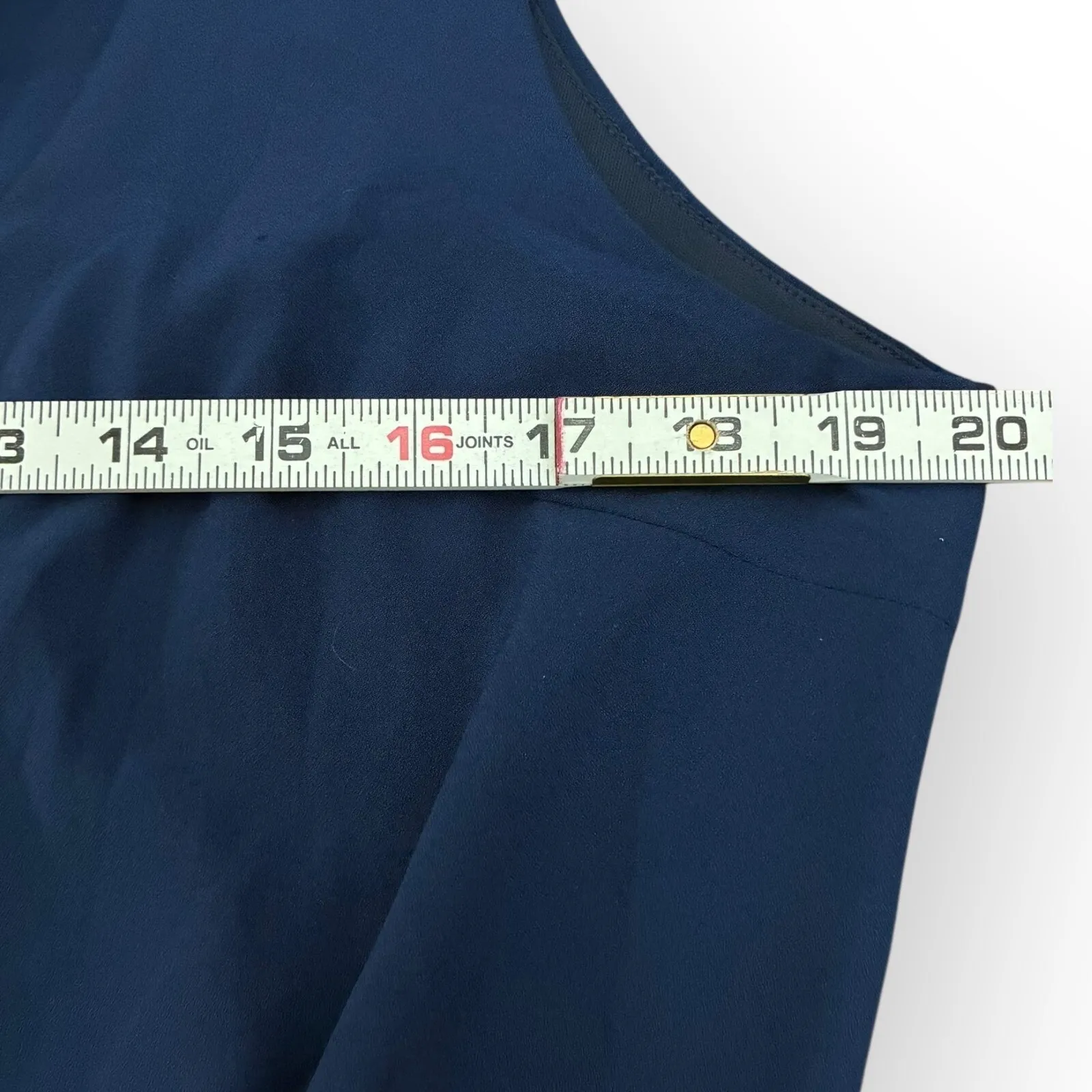 JustFab XL Blue Sleeveless Wide Leg Jumpsuit Open Back V-Neck Pockets - Image 6