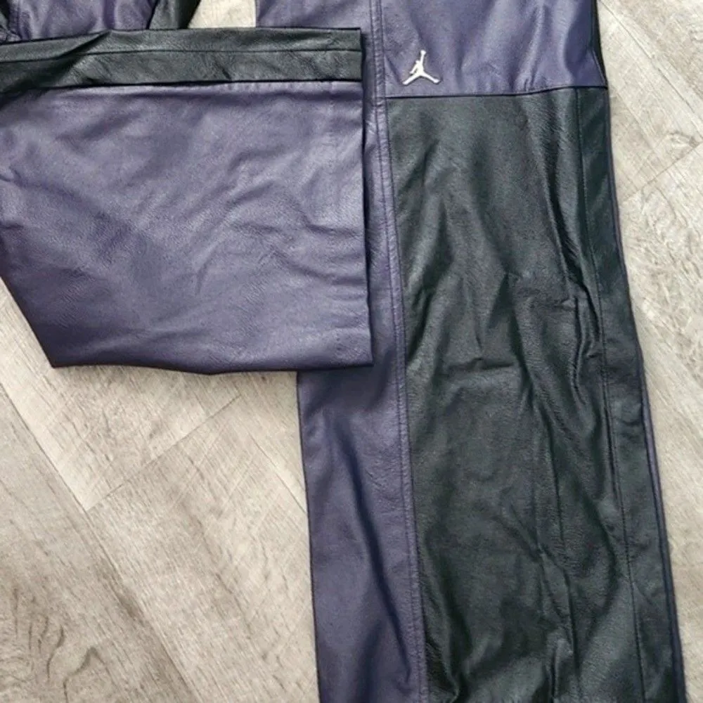 RARE Air Jordan Women’s Faux Leather Pants Small NWT Classics 2.0 Colorblock - Image 7