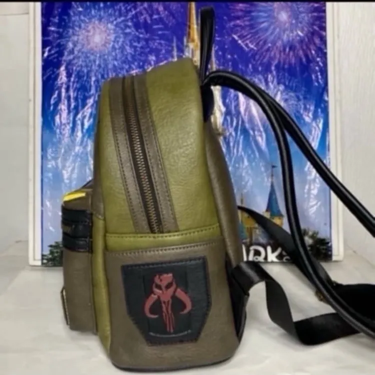 Disney Star Wars boba fett mandalorian bounty hunter Loungefly mini backpack - Image 2