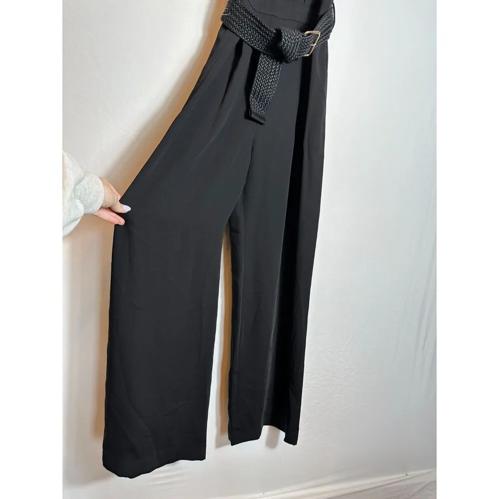 Mango Black Belt Long Jumpsuit Size Medium NWT! - Image 6