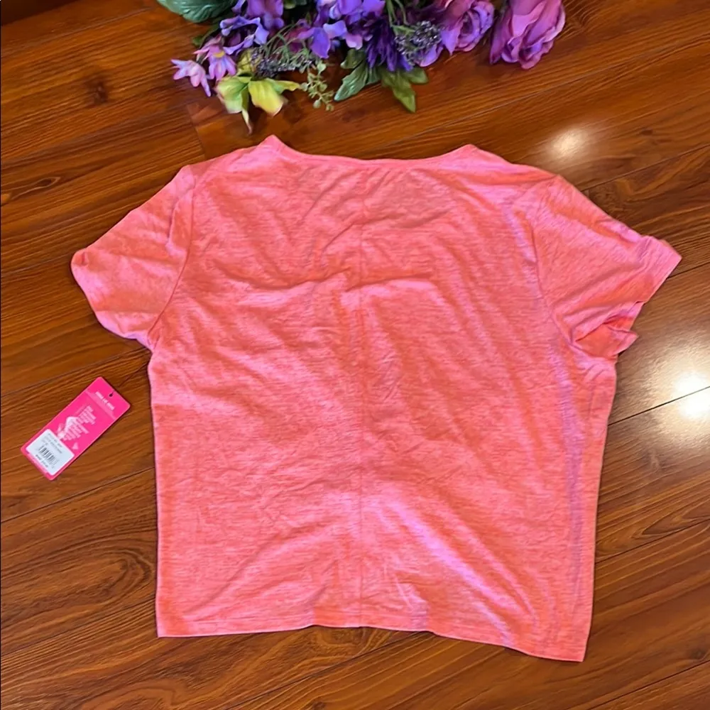 Yogalicious Pink Crop Tie Front T-Shirt XL - Image 5
