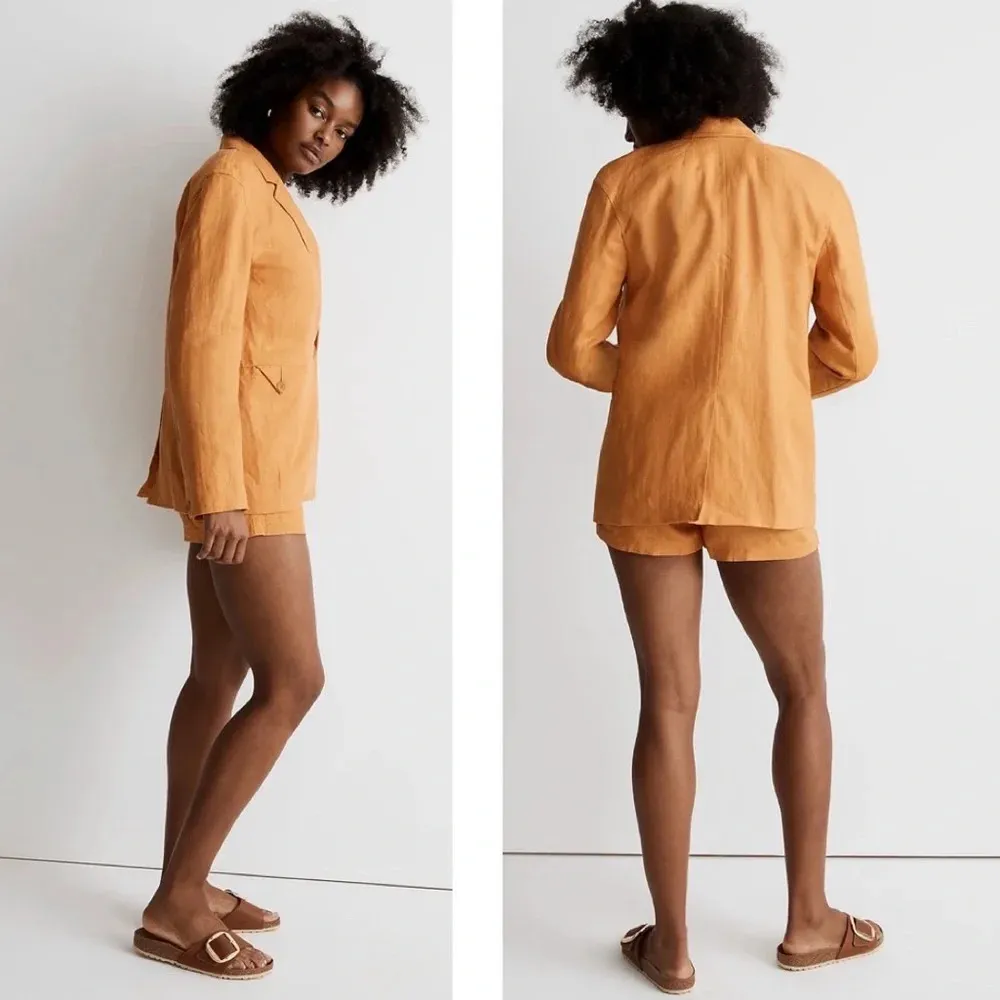 Madewell Linen Suit Double-breasted Blazer & The Neale Short Size Small & 4 NWT - Image 3