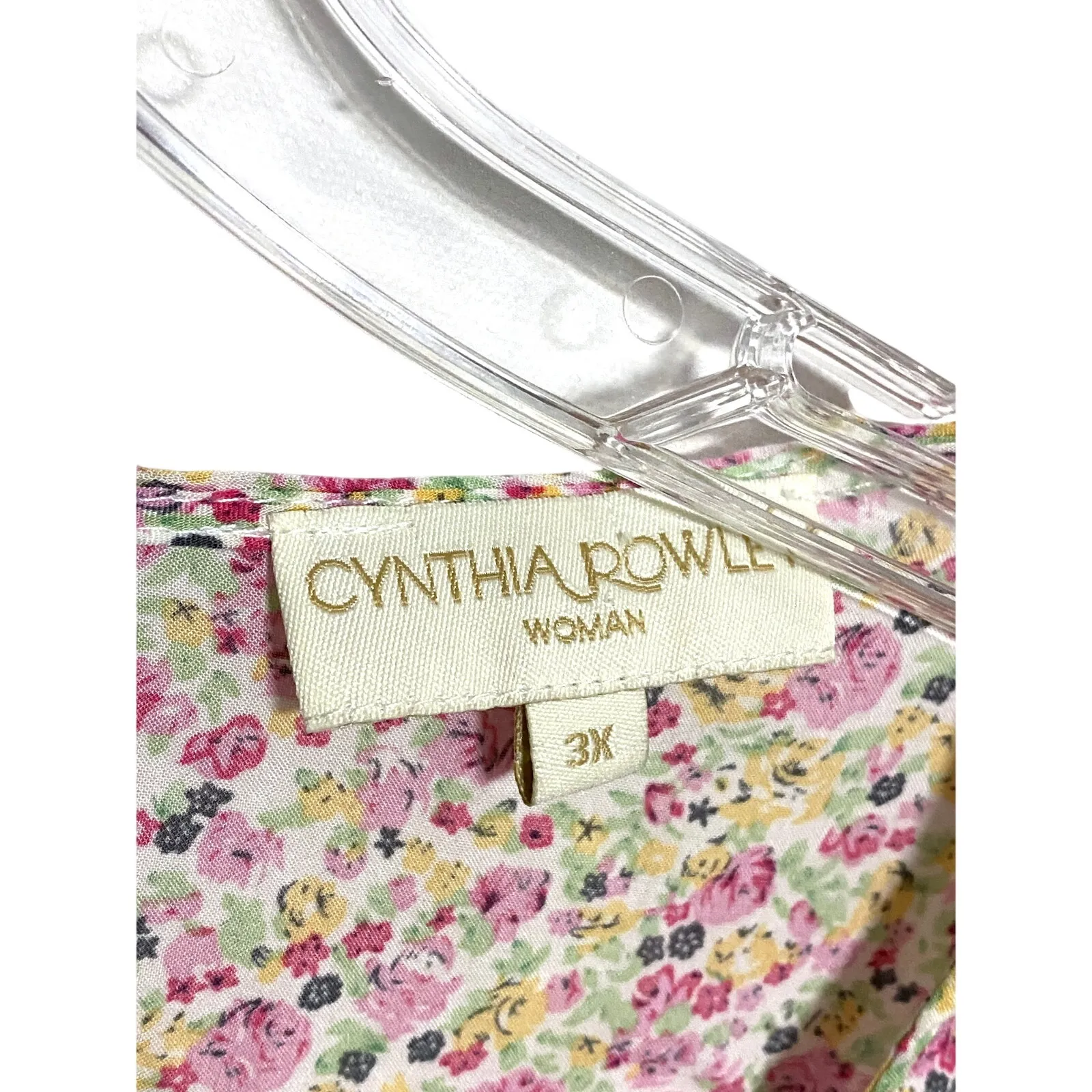 Cynthia Rowley Floral Blouse Top Plus 3X Flutter Sleeve Cottagecore Peasant Boho - Image 3